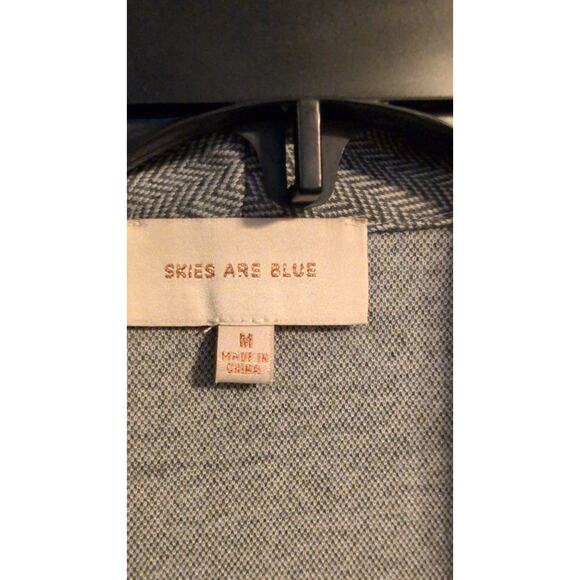 Skies Are Blue Light Gray Open-Front Cardigan/Blazer Size Medium EUC - Picture 3 of 4